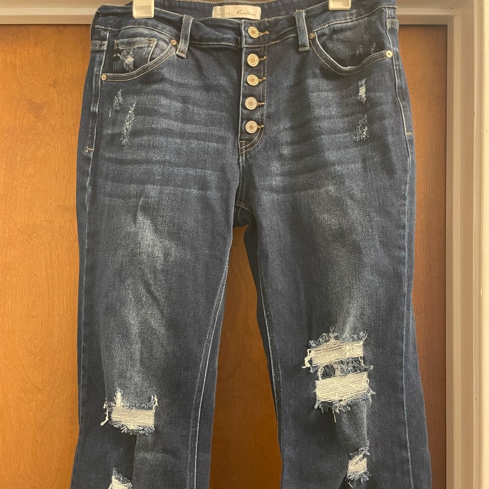 NWOT KanCan Dark Wash Bell Bottom ButtonFly Jeans
